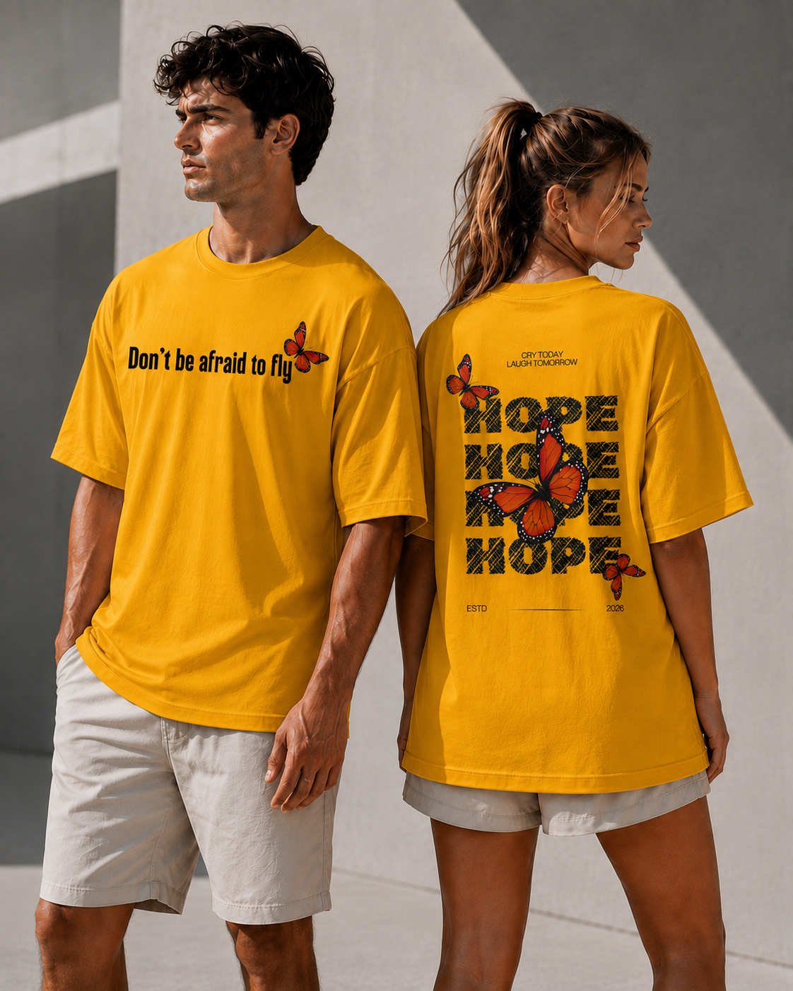 Hope Butterfly Oversized Graphic T-Shirt | Unisex Streetwear